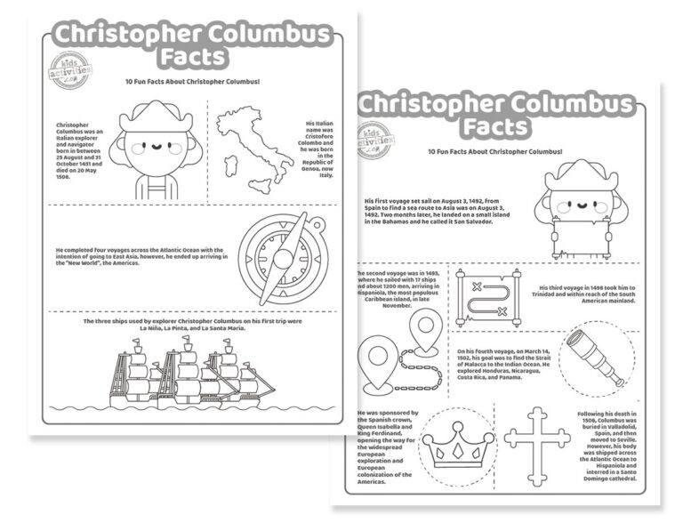 Christopher Columbus Facts Coloring Pages Facebook