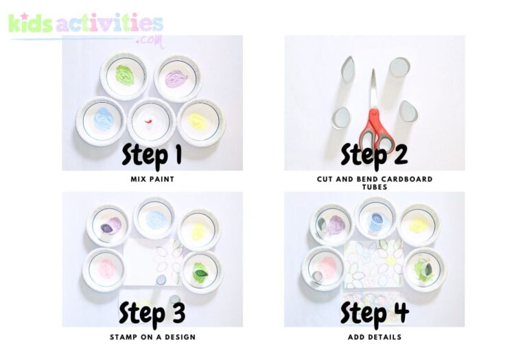 Cardboard Tube Easter Painting Steps