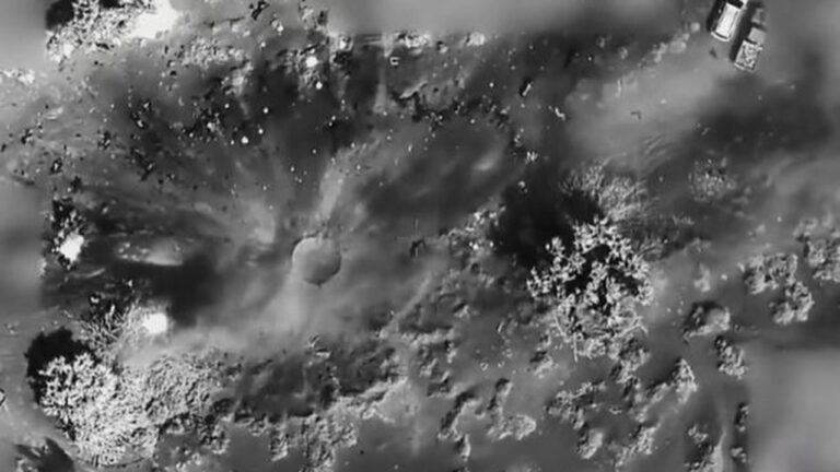 crater after houthi strike